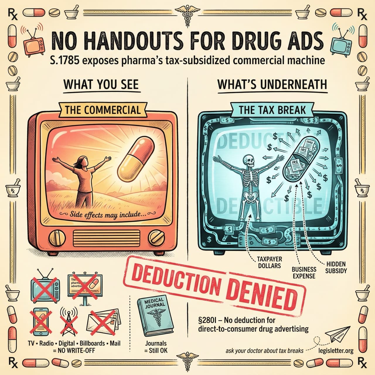 Infographic for No Handouts for Drug Advertisements Act